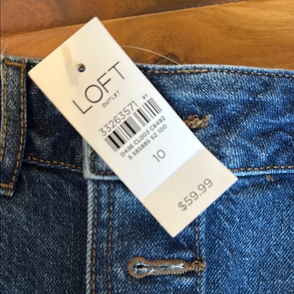 LOFT Blue Mini Denim Skirt - Picture 2 of 7